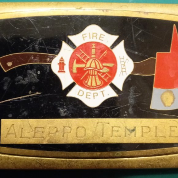Vintage Fireman's Belt Buckle Shriners Aleppo Temple Vintage - Picture 2 of 4